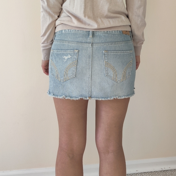 Distressed Denim Striped Mini Skirt - Picture 11 of 11